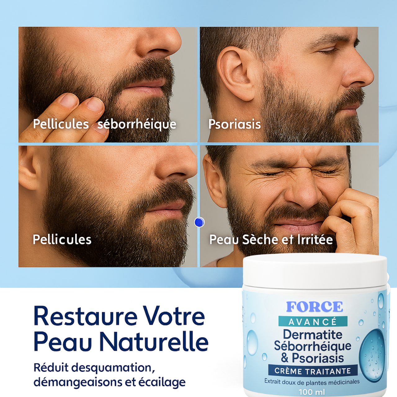 ForceSkin™ – Crème Apaisante Barbe & Visage